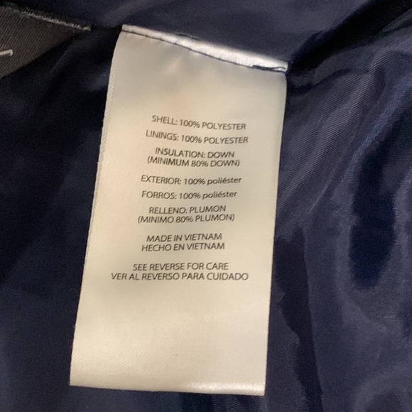 EUC Eddie Bauer Mens XXL Down Puffer Jacket Navy Blue EB650 - Picture 8 of 9